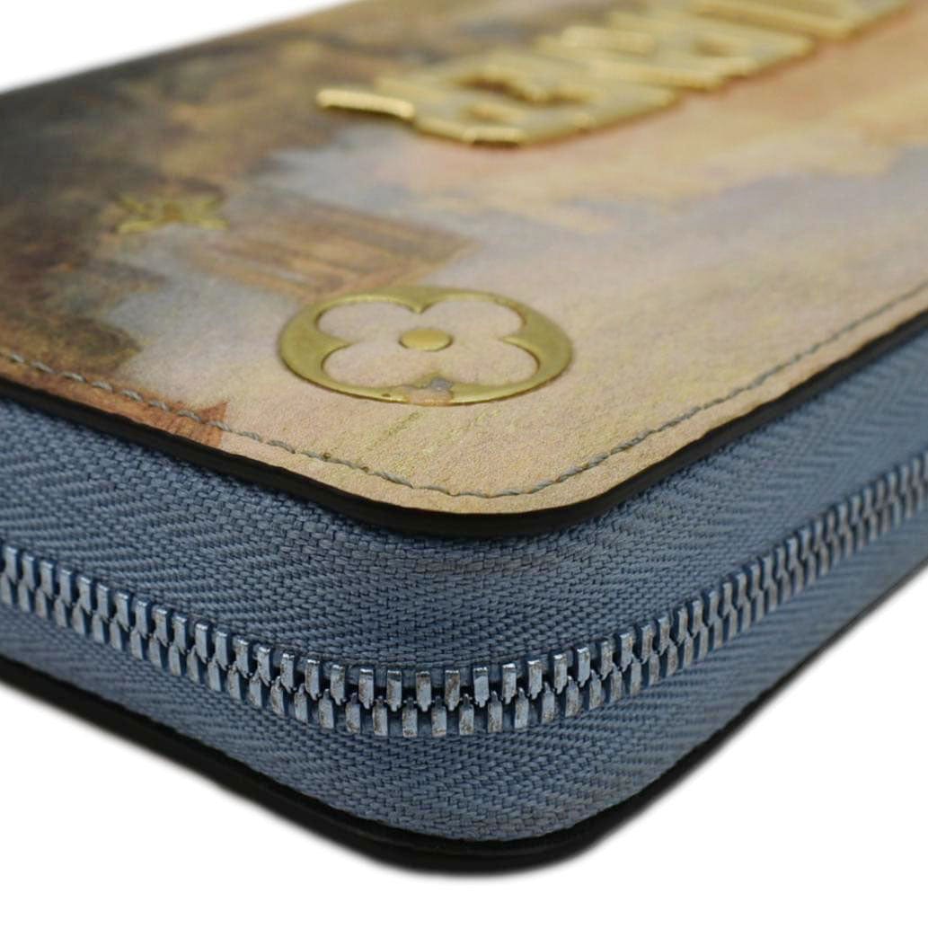 LOUIS VUITTON Turner Print Canvas Zippy Wallet Blue