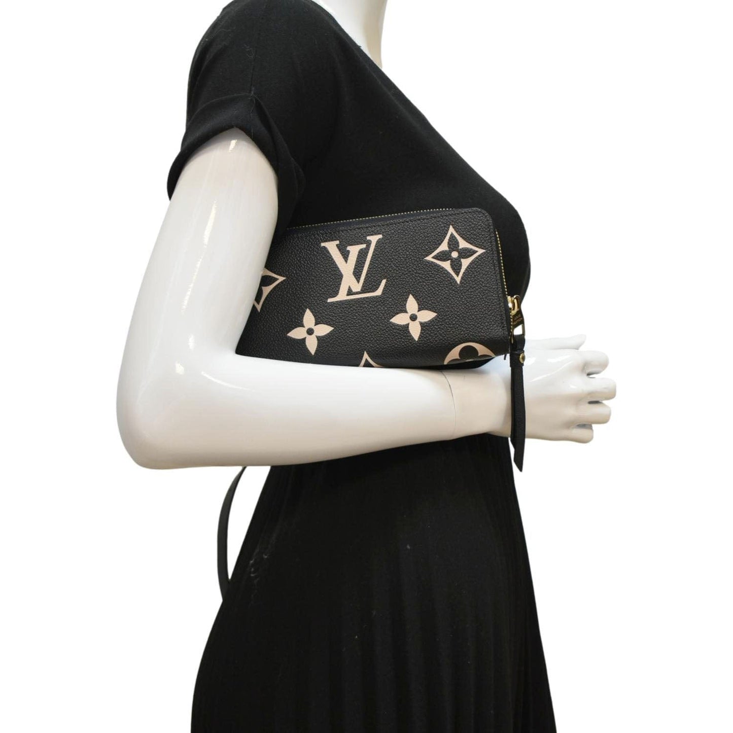 LOUIS VUITTON Zip Around Monogram Empreinte Leather Wallet Bicolor