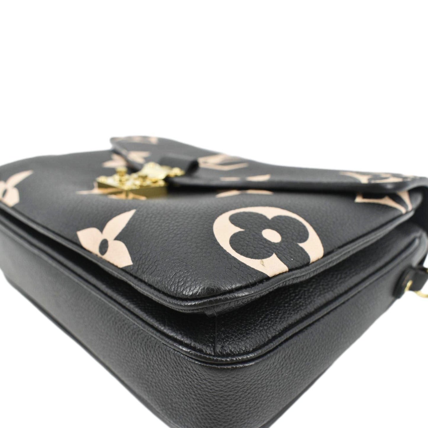 LOUIS VUITTON Metis Pochette Bicolor Empreinte Leather Crossbody Bag Black