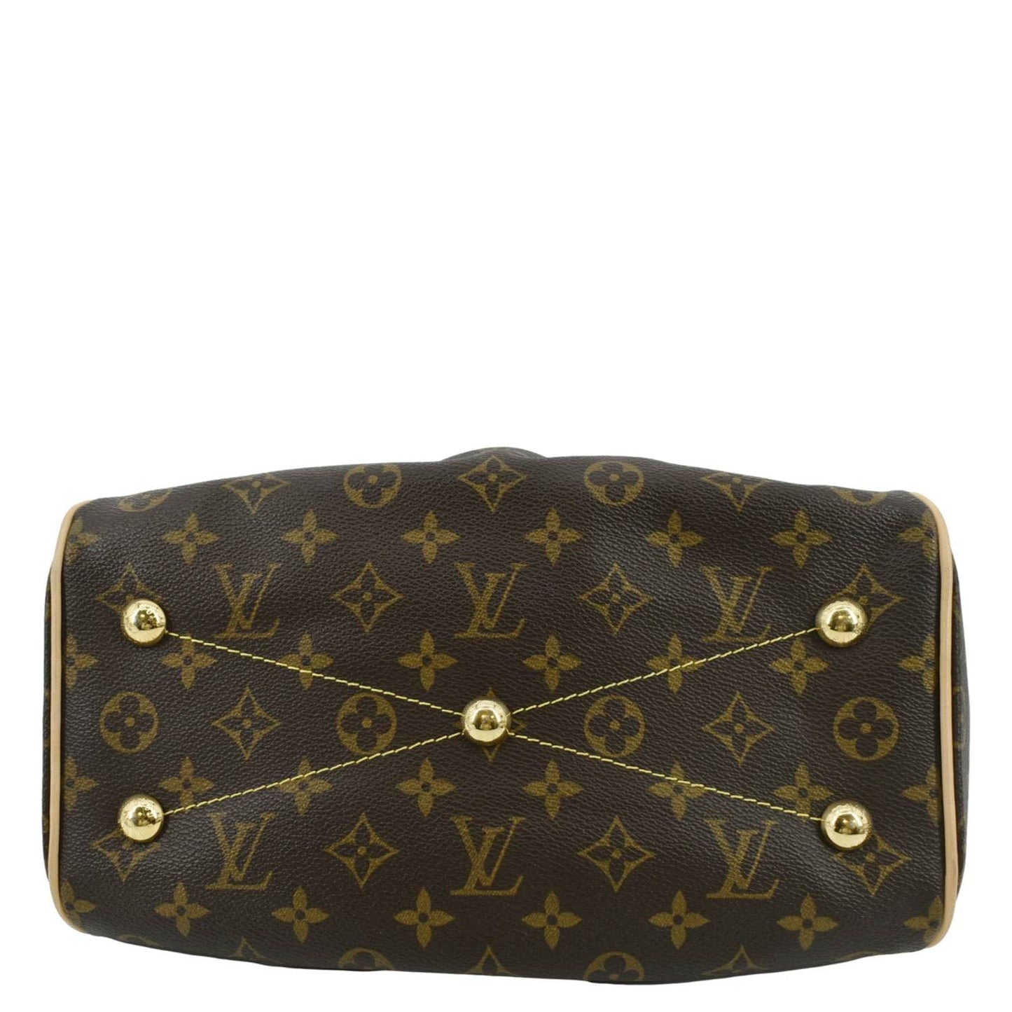 LOUIS VUITTON Tivoli PM Monogram Canvas Satchel Bag Brown