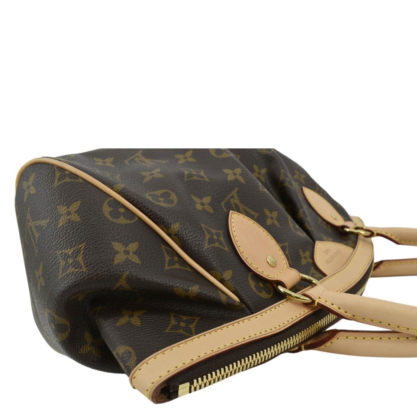 LOUIS VUITTON Tivoli PM Monogram Canvas Satchel Bag Brown