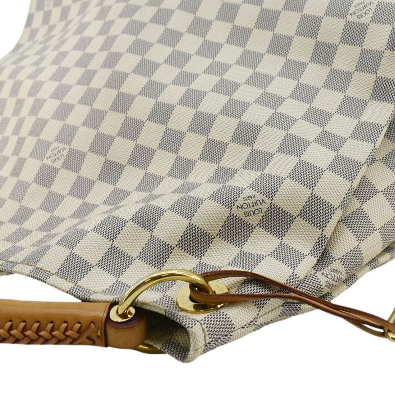 LOUIS VUITTON Artsy MM Damier Azur Hobo Bag White