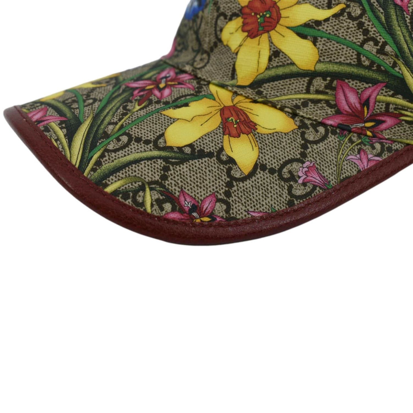 GUCCI Claudia Baseball GG Supreme Flora Canvas Hat Red 58 CM 603986