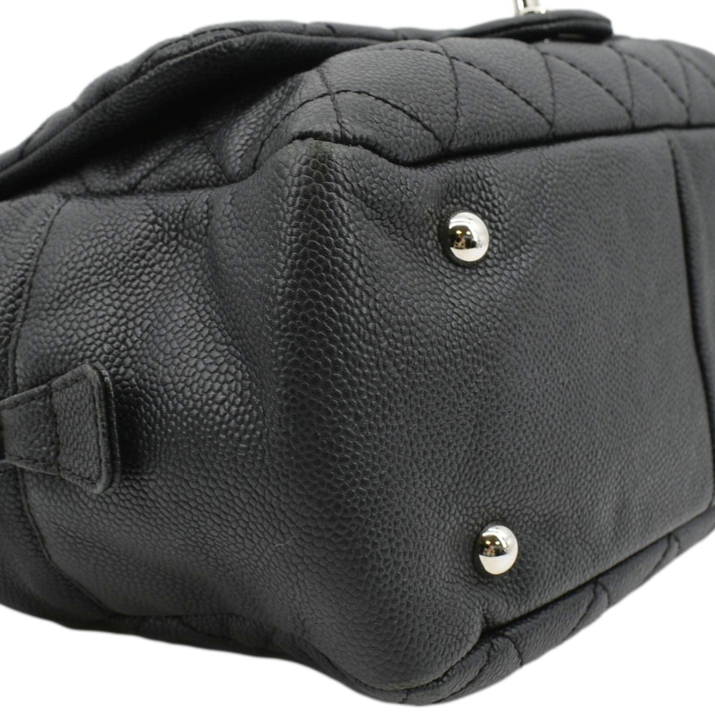 CHANEL Camera Quilted Caviar Leather Shoulder Bag Black