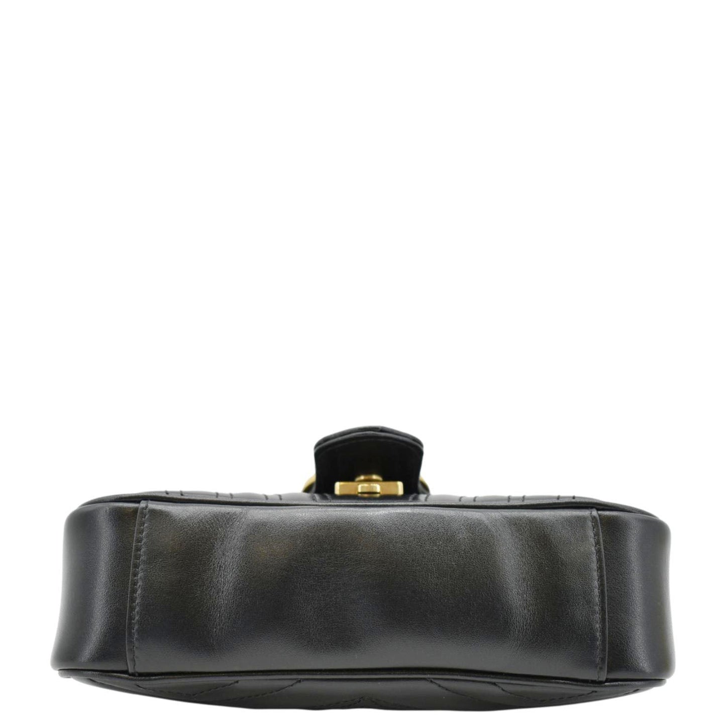 GUCCI GG Marmont Mini Leather Shoulder Bag Black 446744