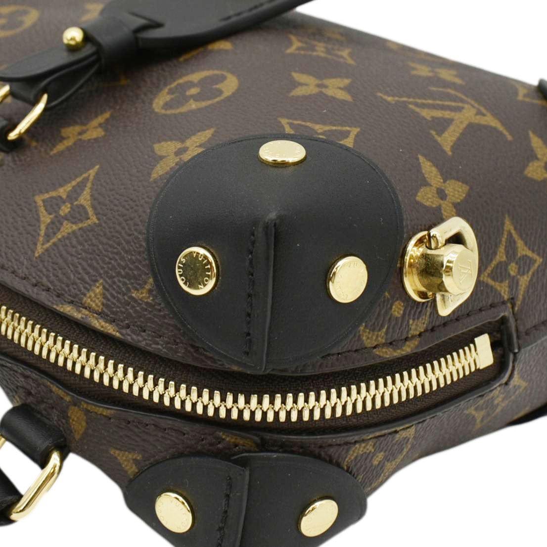 LOUIS VUITTON Petite Malle Souple Monogram Canvas Shoulder Bag Black