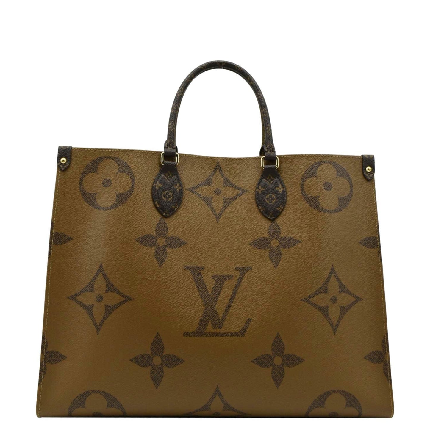 LOUIS VUITTON Onthego GM Giant Monogram Canvas Tote Bag Brown