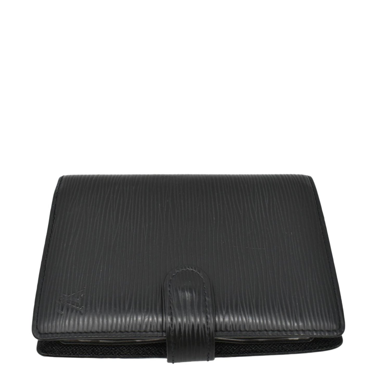 LOUIS VUITTON Ring Agenda Small Epi Leather Organizer Cover Black