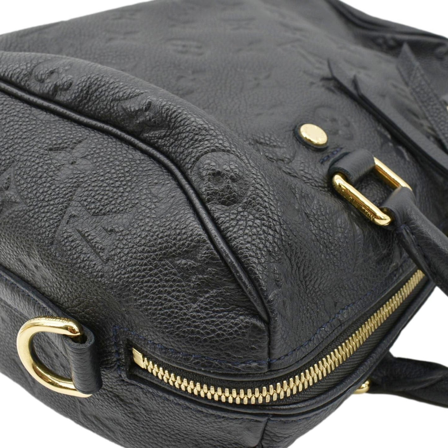 LOUIS VUITTON Speedy Bandouliere 25 Empreinte Leather Shoulder Bag Black