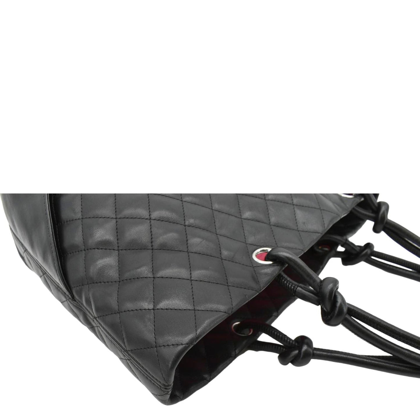CHANEL Cambon Ligne Quilted Leather Tote Bag Black