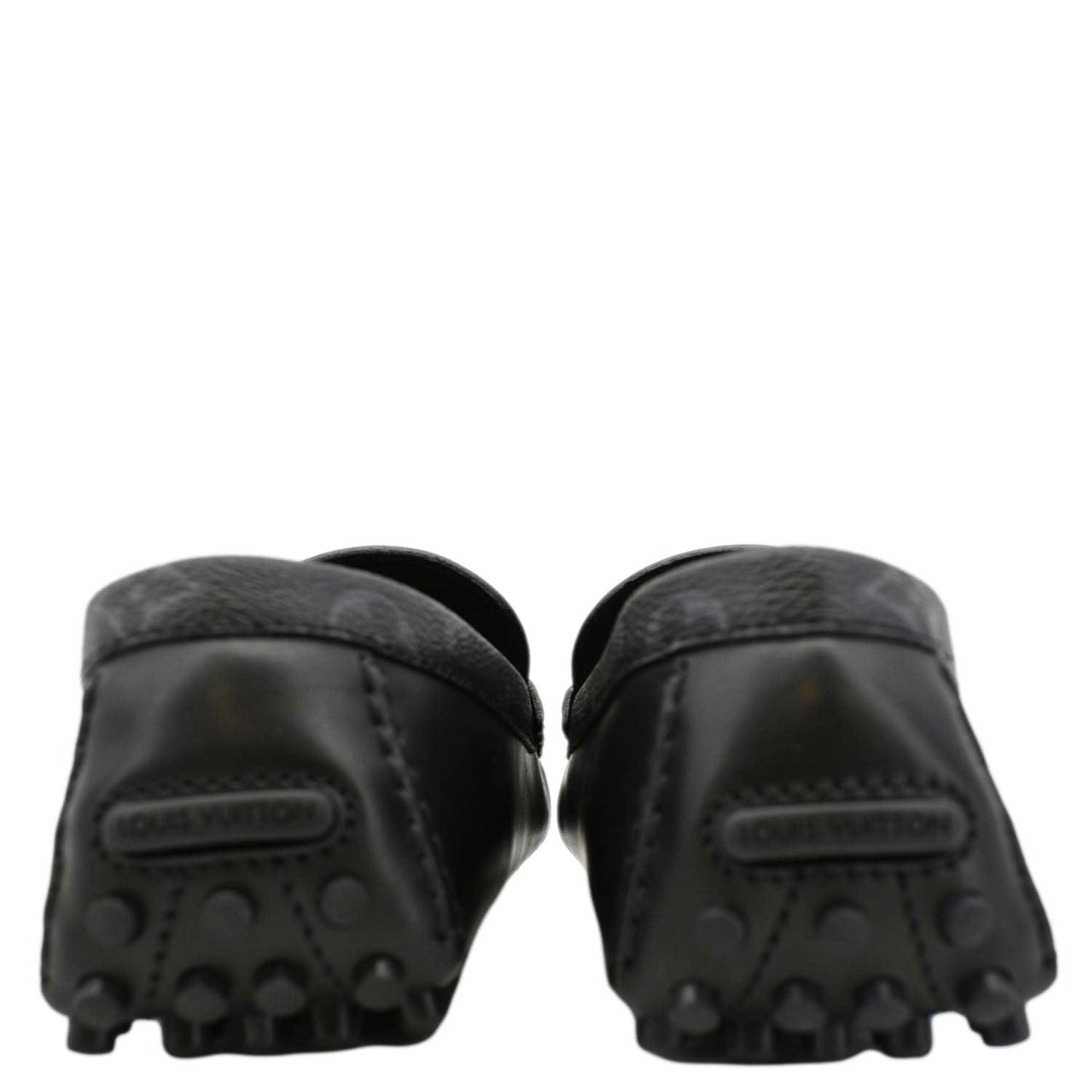 LOUIS VUITTON Hockenheim Moccasin Leather Loafers Black US 10