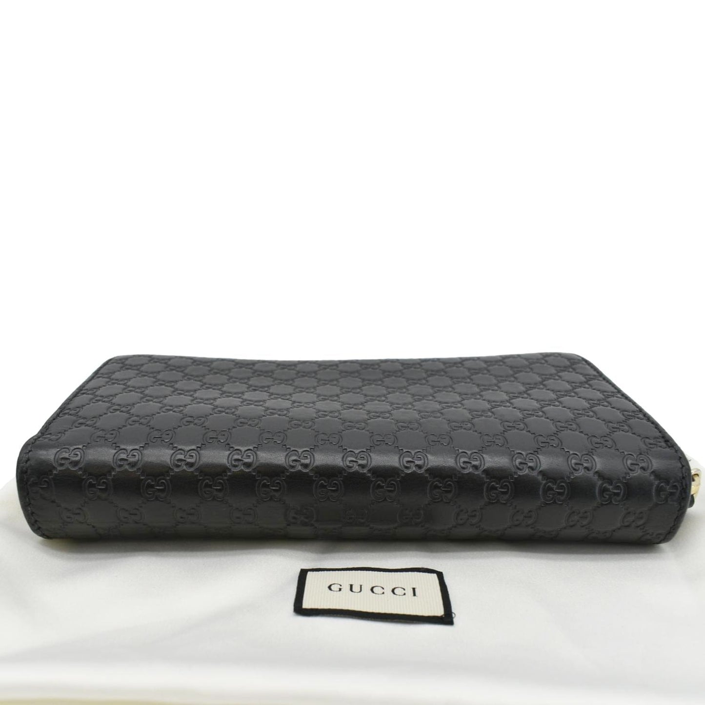 GUCCI Microguccissima Leather Zip Wallet Black 449364