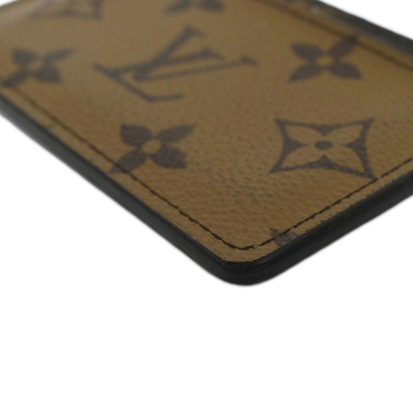 LOUIS VUITTON Monogram Reverse Canvas Card Holder Brown