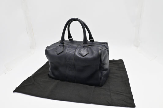 YSL Saint Laurent Boston Bag in Navy Leather