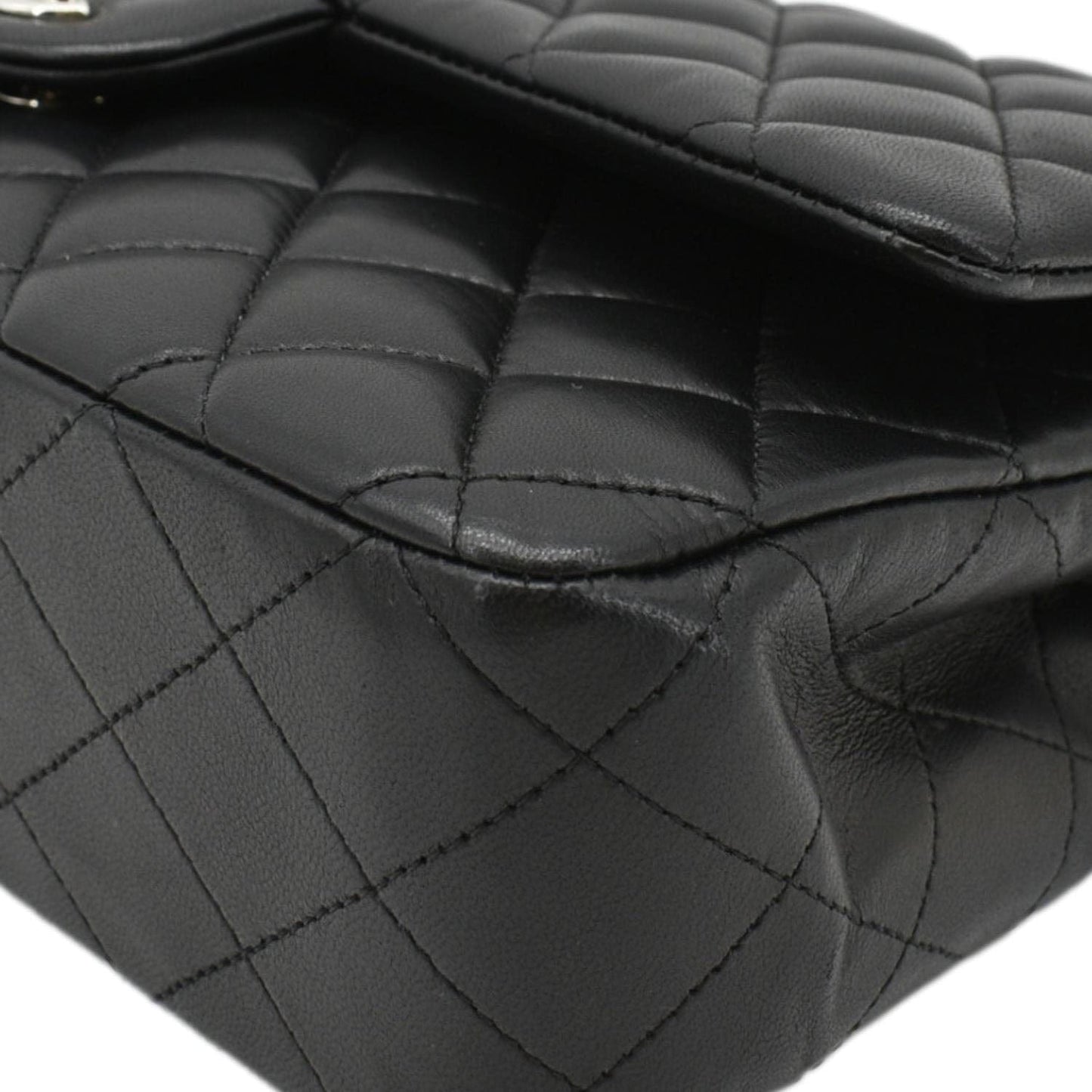 CHANEL Classic Medium Double Flap Quilted Leather Shoulder Bag Black