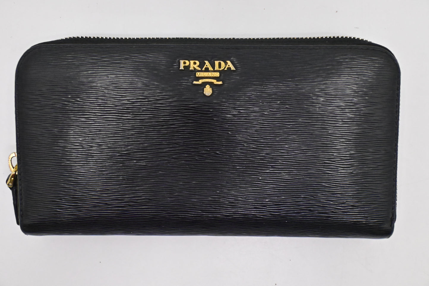 Prada Long Zippy Wallet in Nero Leather