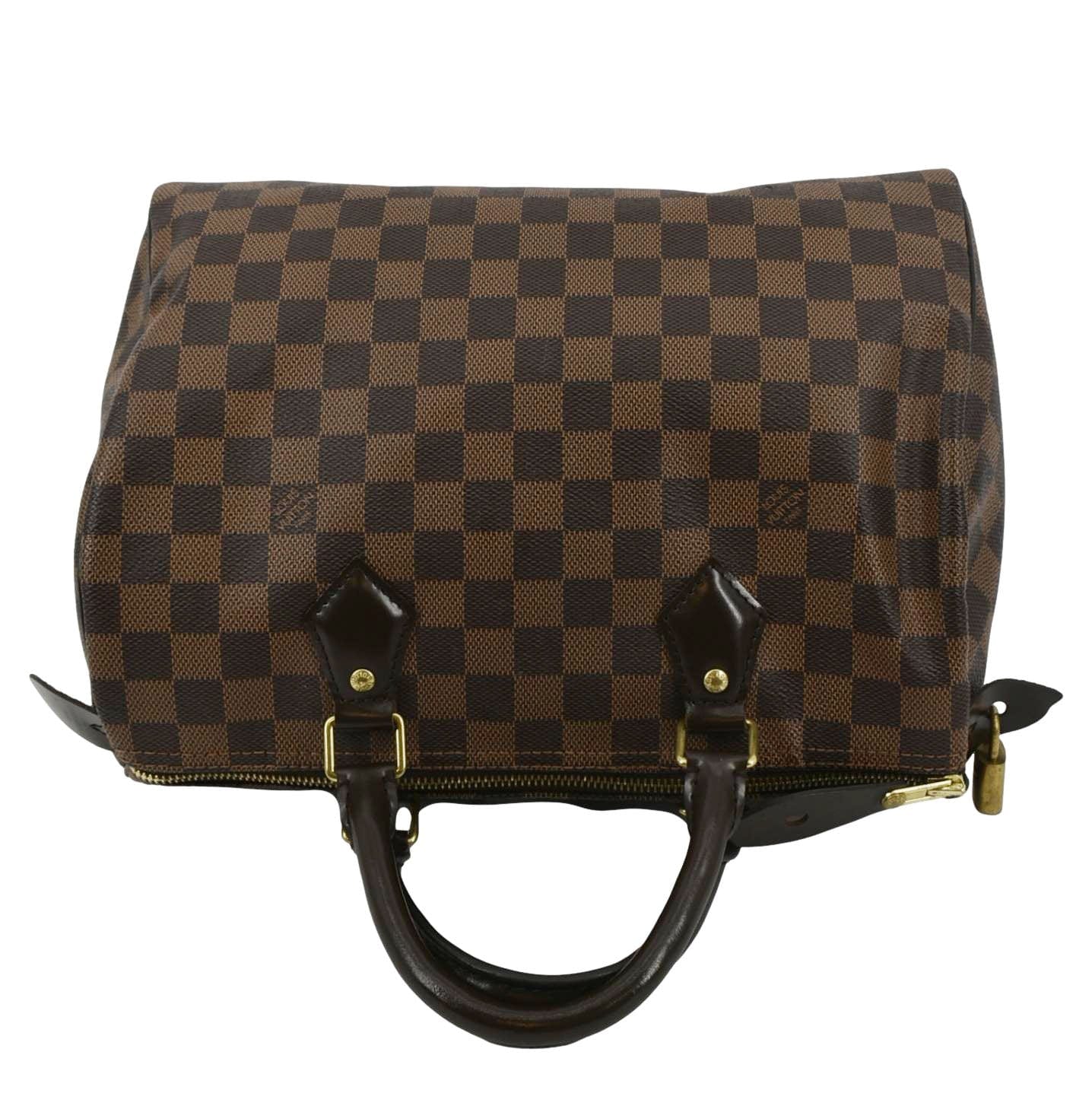LOUIS VUITTON Speedy 30 Damier Ebene Satchel Bag Brown