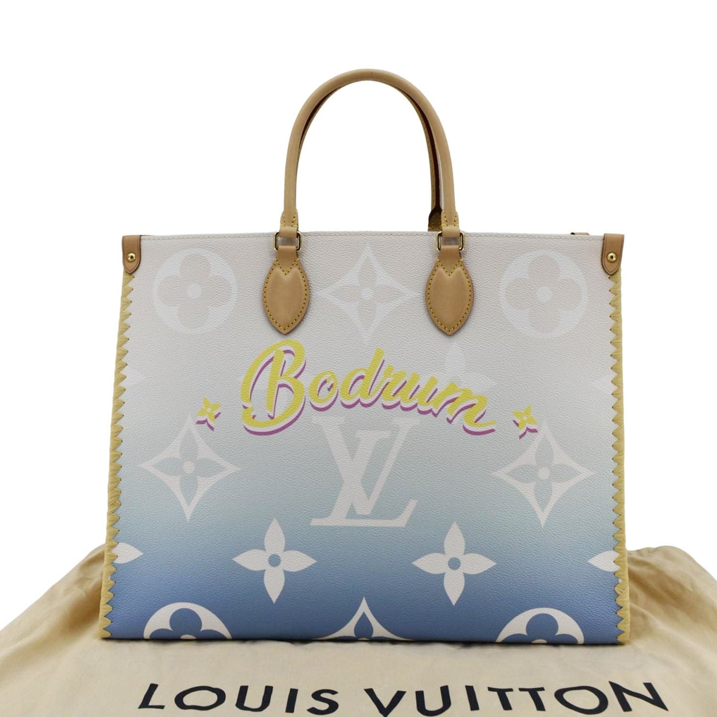 LOUIS VUITTON Onthego GM Cities By The Pool Canvas Tote Bag Multicolor