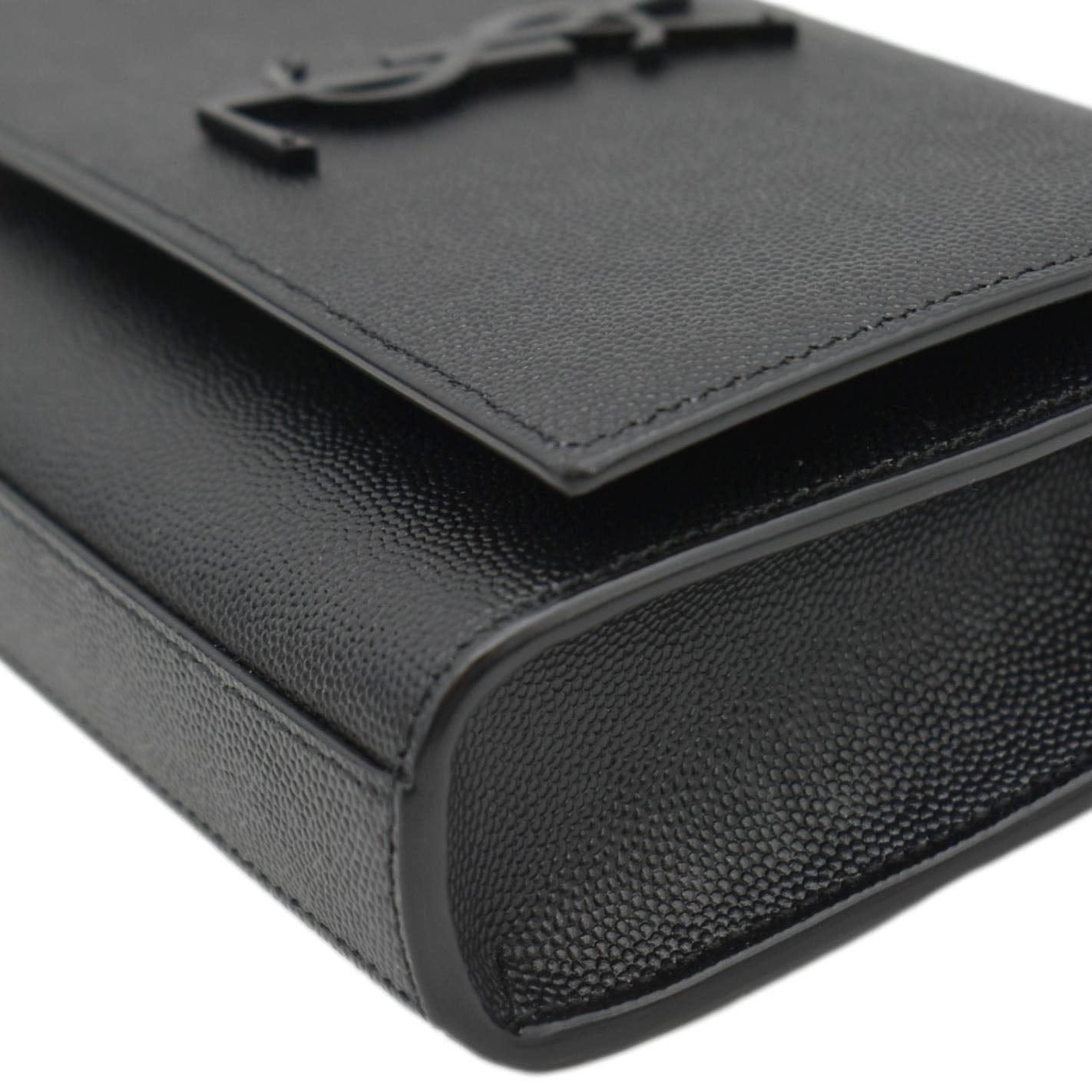 YVES SAINT LAURENT Kate Monogram Grain De Poudre Belt Bag Black