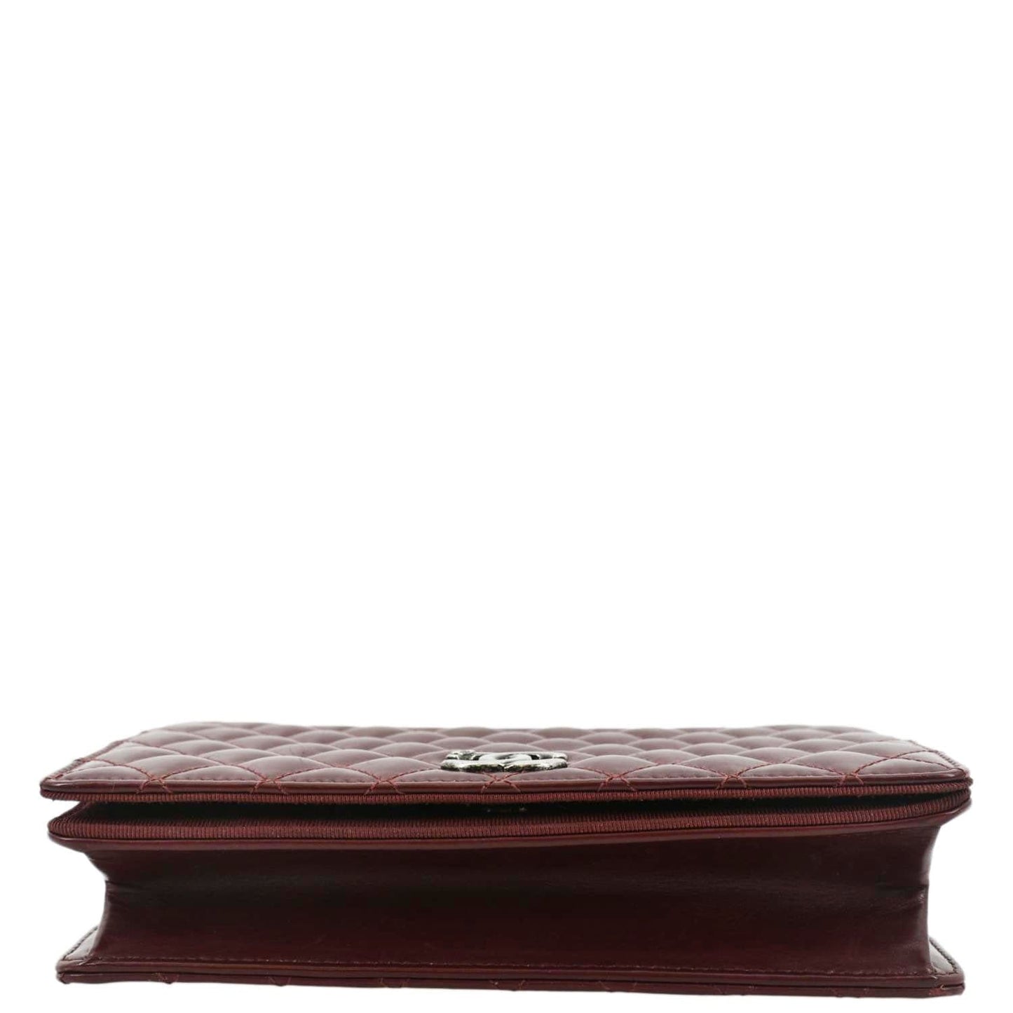CHANEL Grosgrain Ballerine Flap Quilted Leather Crossbody Bag Maroon