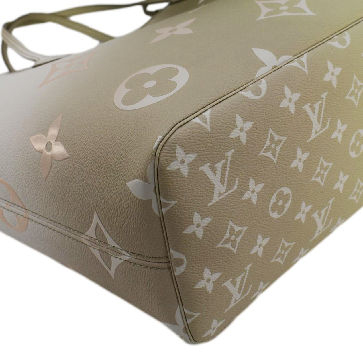 LOUIS VUITTON Neverfull MM Monogram Canvas Tote Sunset Khaki