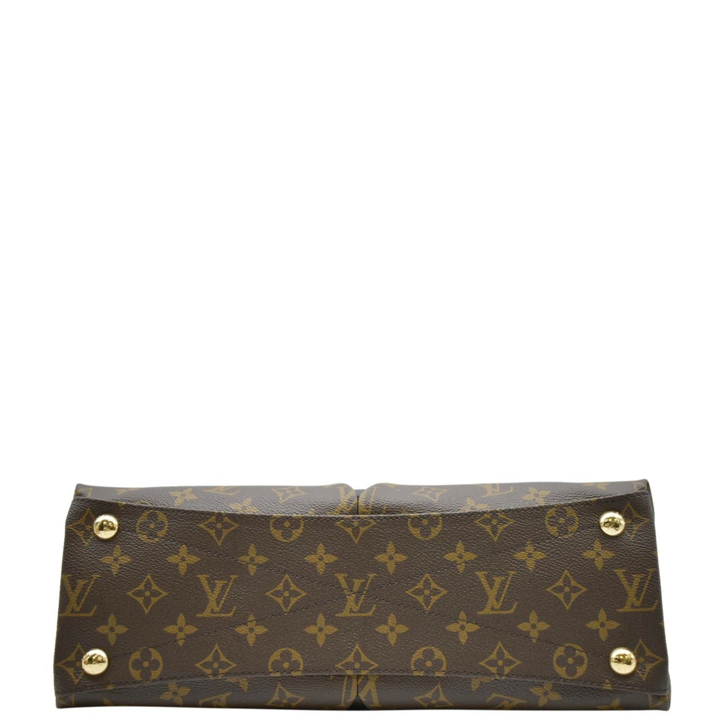 LOUIS VUITTON V Monogram Canvas Tote Shoulder Bag Brown