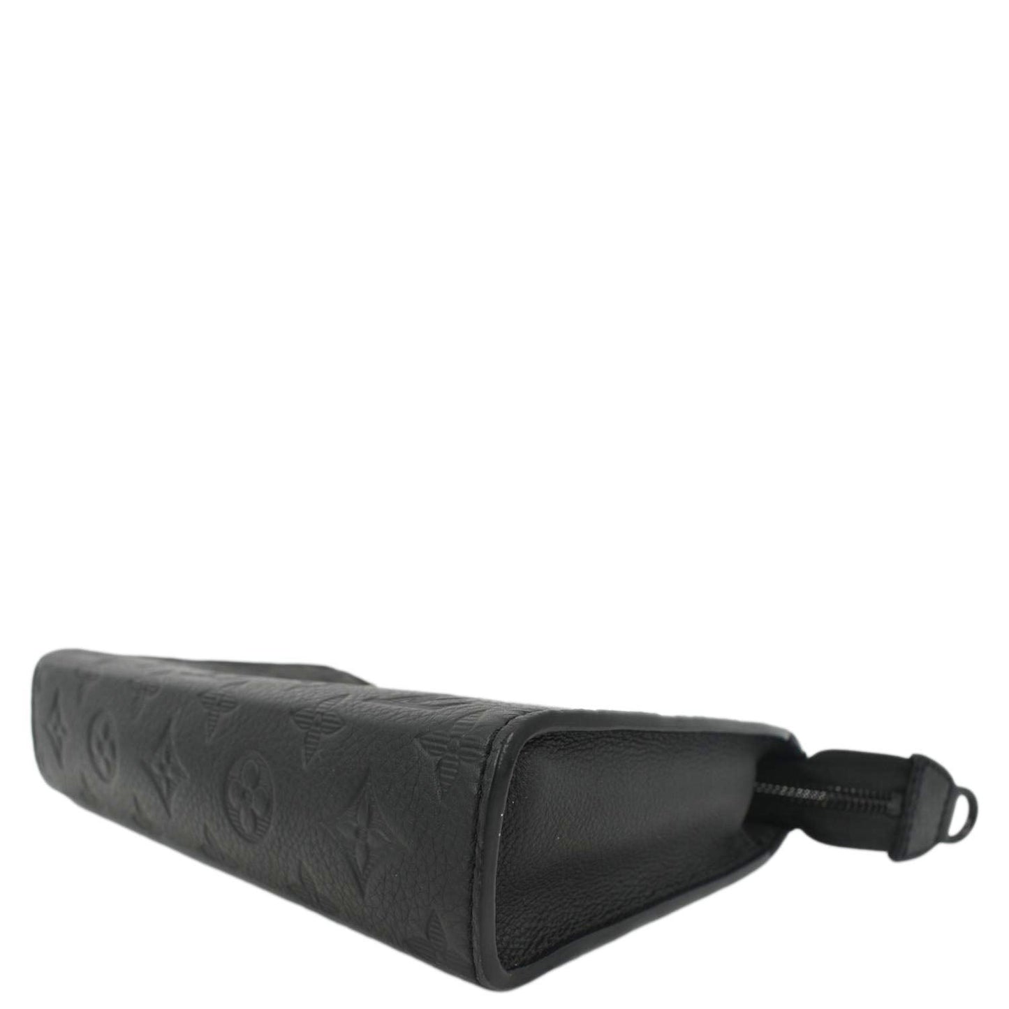 LOUIS VUITTON Gaston Wearable Monogram Shadow Leather Wallet Crossbody Bag Black