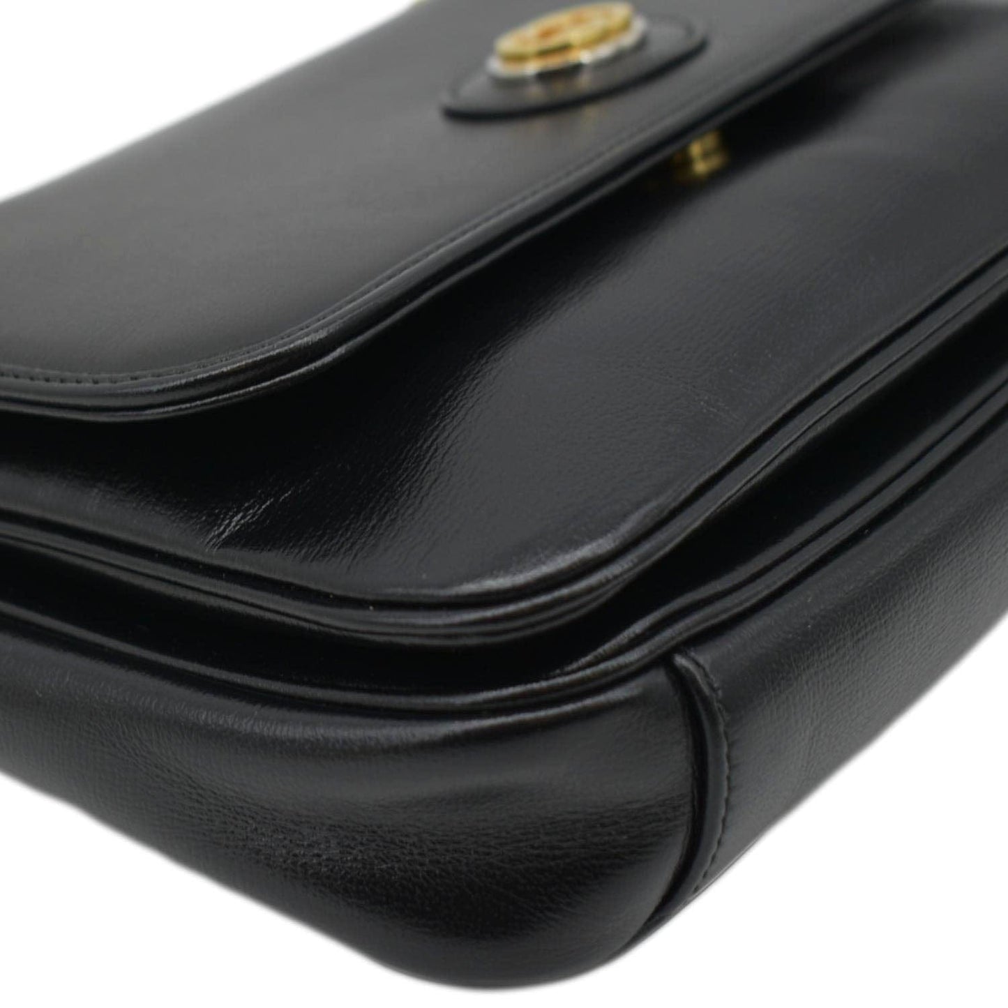 GUCCI Linea Marina Small Chain Leather Shoulder Bag Black 576421
