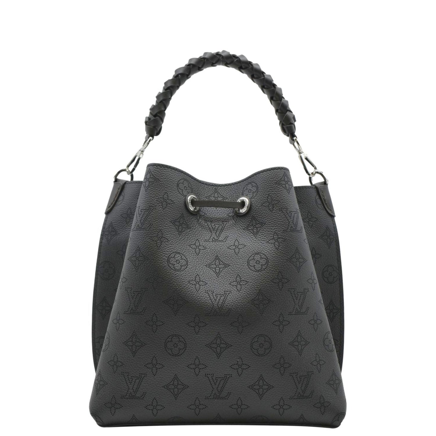 LOUIS VUITTON Muria Mahina Perforated Leather Shoulder Bag Black