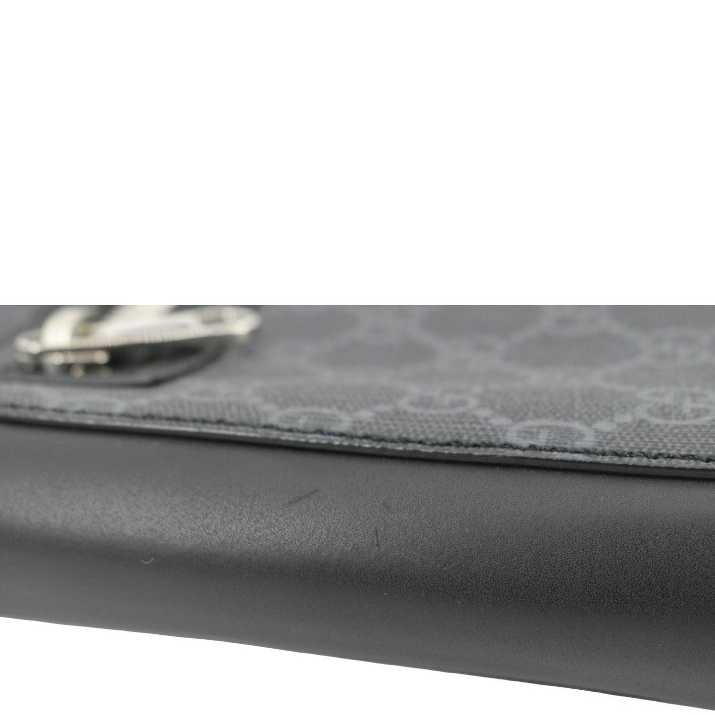 GUCCI Small GG Supreme Canvas Messenger Bag Black 523599