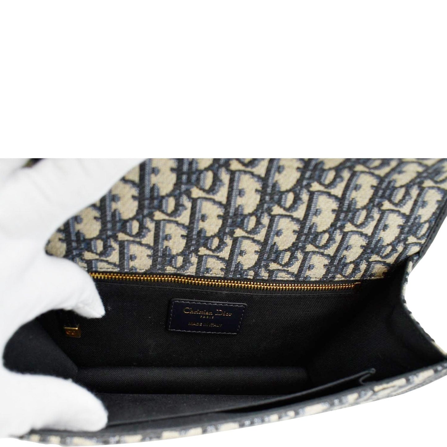 CHRISTIAN DIOR 30 Montaigne Oblique Jacquard Crossbody Clutch Bag Blue