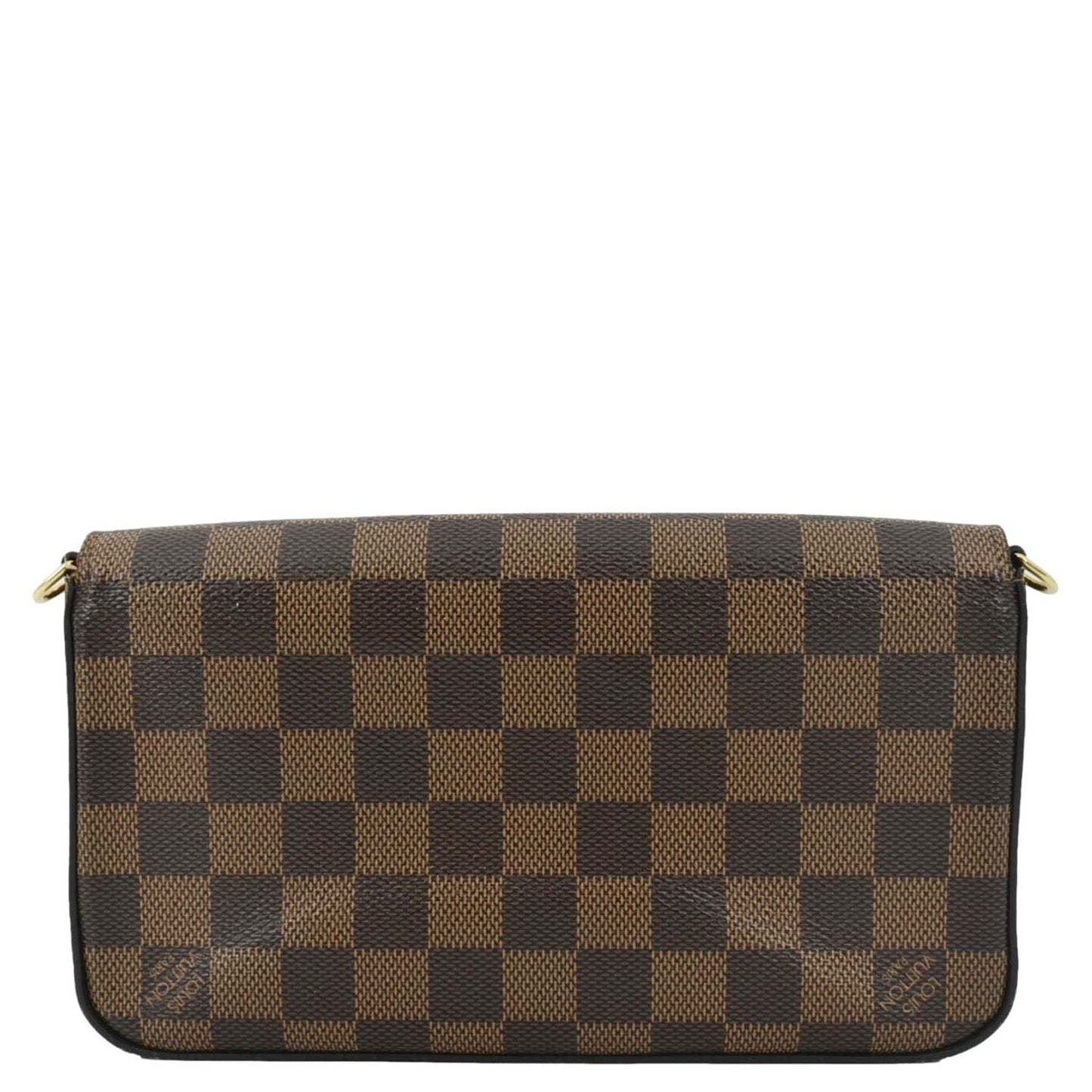 LOUIS VUITTON Felicie Damier Ebene Pochette Crossbody Bag Brown