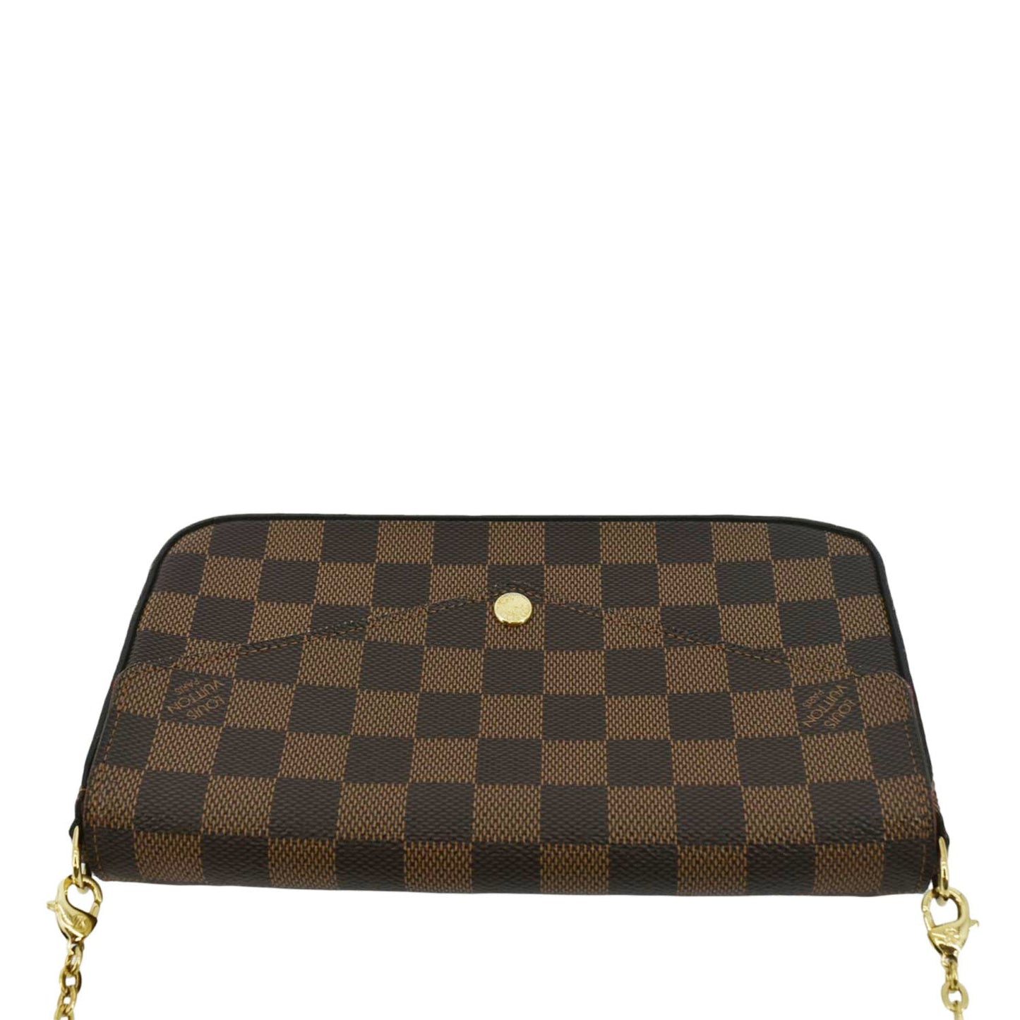 LOUIS VUITTON Felicie Damier Ebene Pochette Crossbody Bag Brown