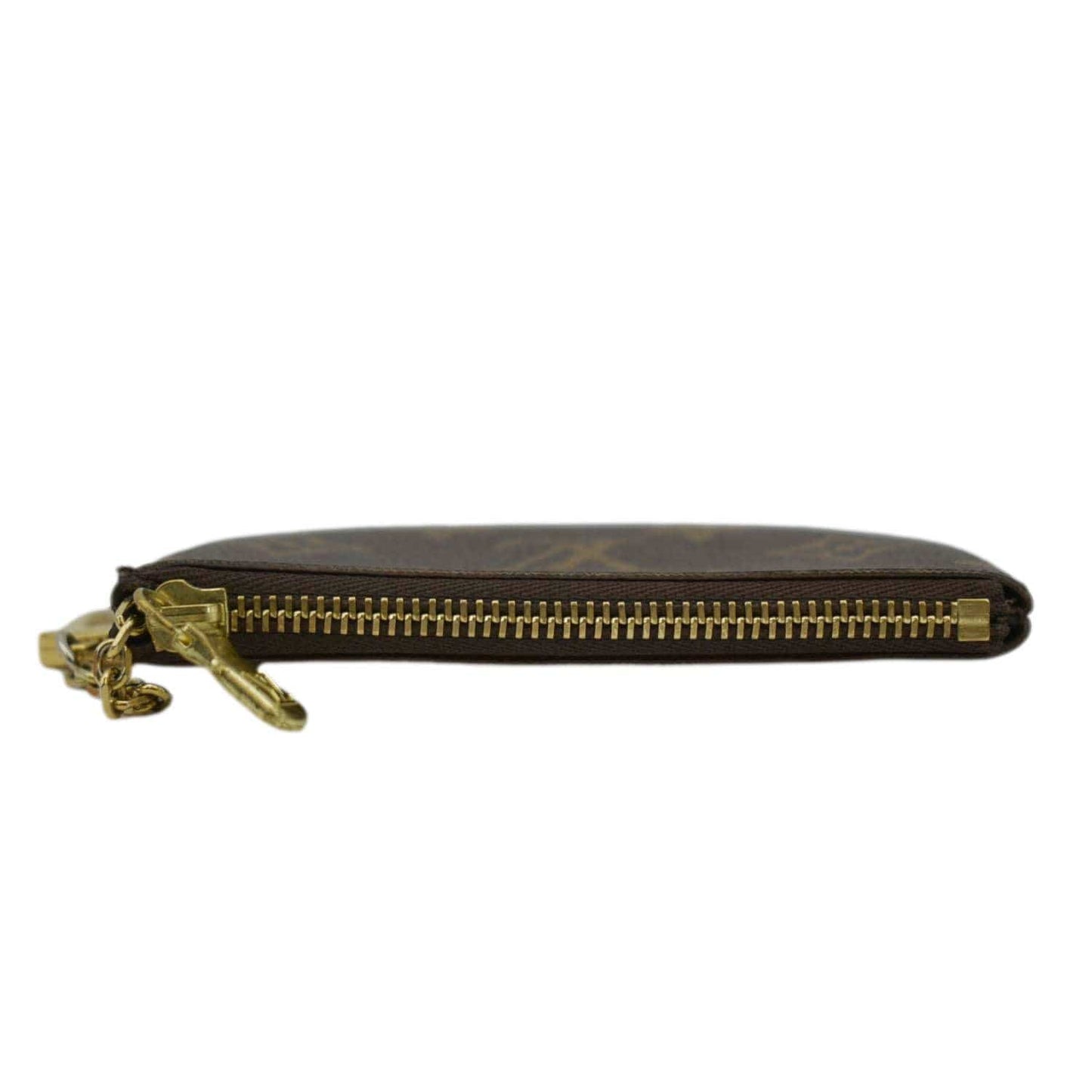 LOUIS VUITTON Pochette Key Cles Monogram Canvas Coin Case Brown