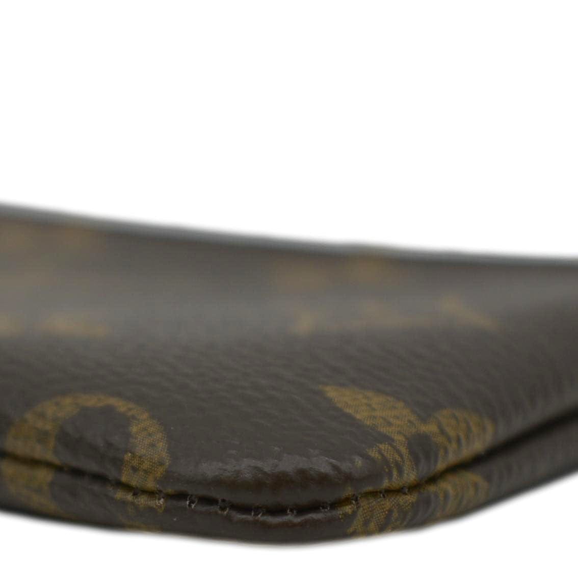 LOUIS VUITTON Pochette Key Cles Monogram Canvas Coin Case Brown