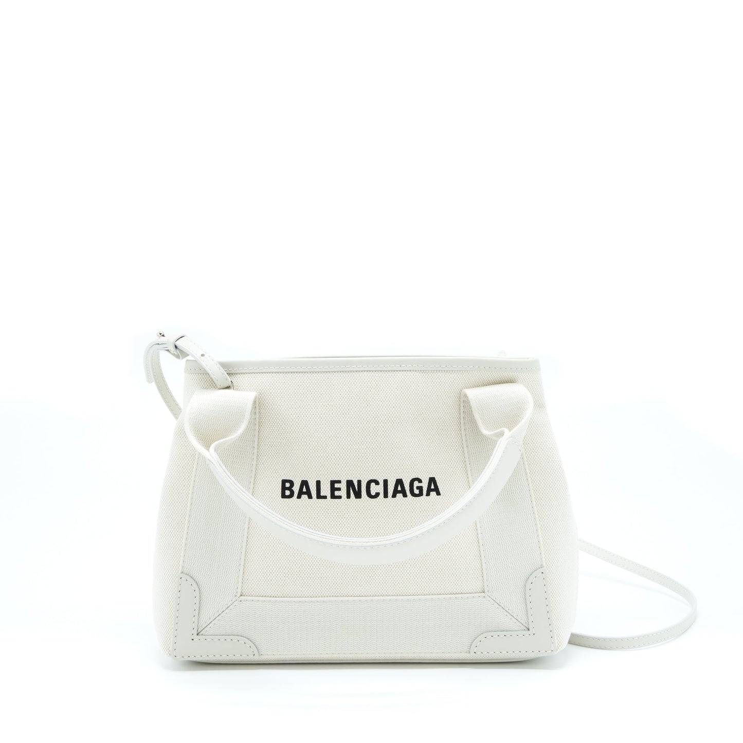 Balenciaga Cabas Fabric/Leather Off white