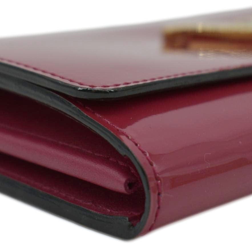 LOUIS VUITTON Louise Vernis Leather Long Wallet Red