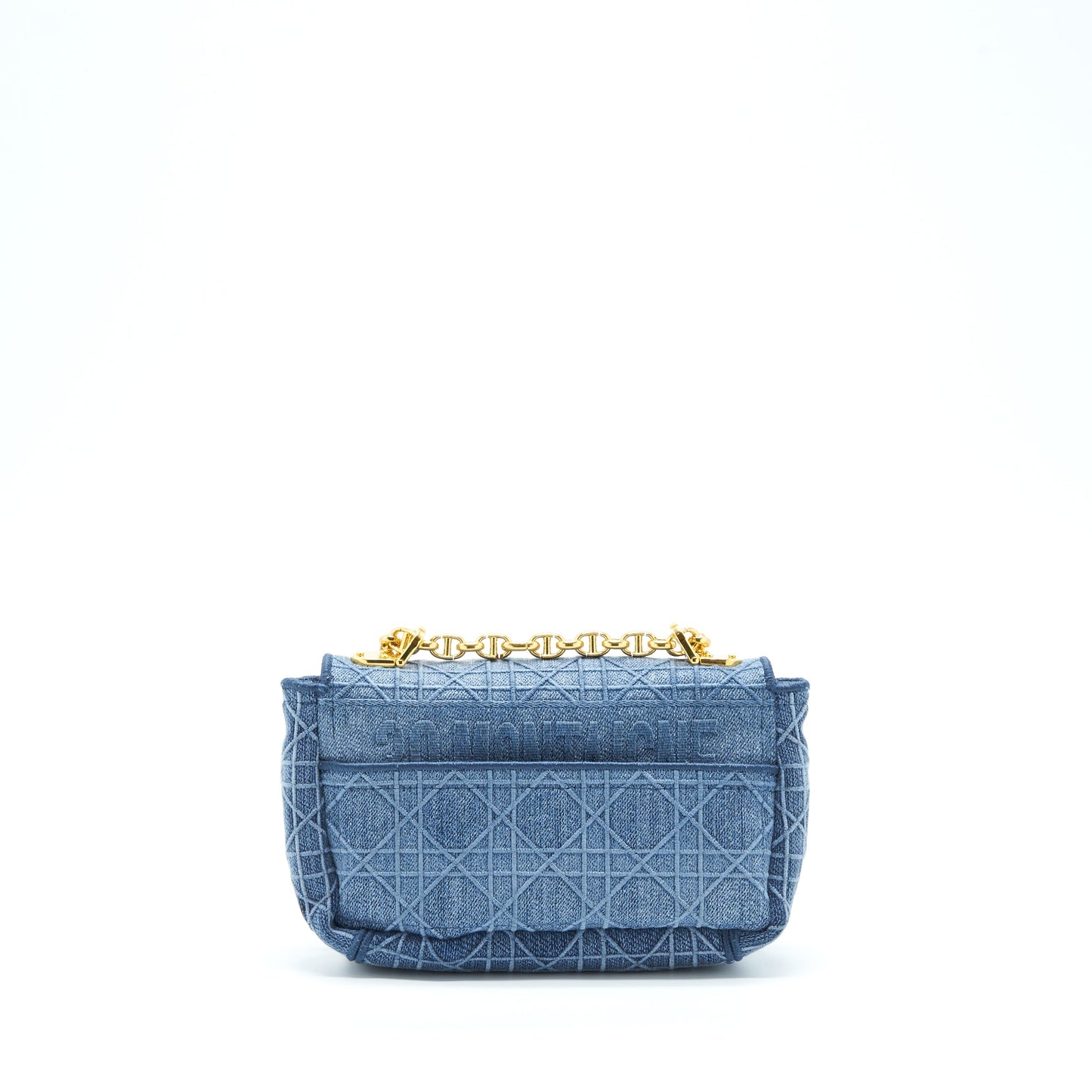 Dior Small Dior Caro Purse Denim Blue