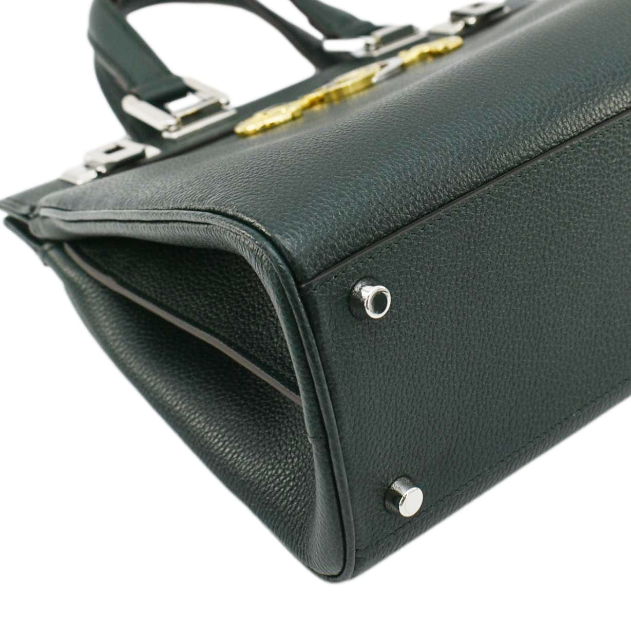 GUCCI Zumi Small Leather Top Handle Shoulder Bag Green 569712