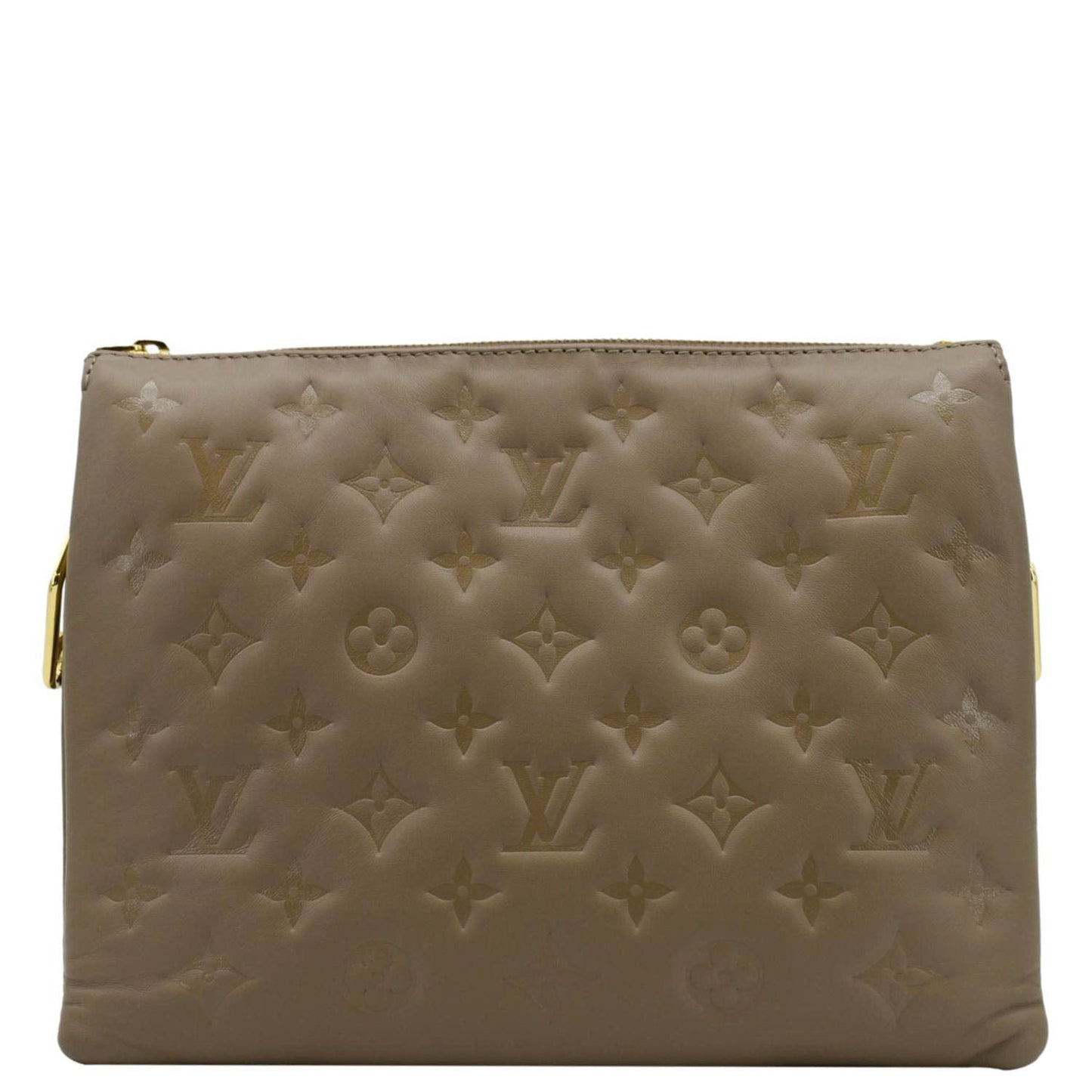 LOUIS VUITTON  Coussin PM Monogram Embossed Leather Crossbody Bag Taupe