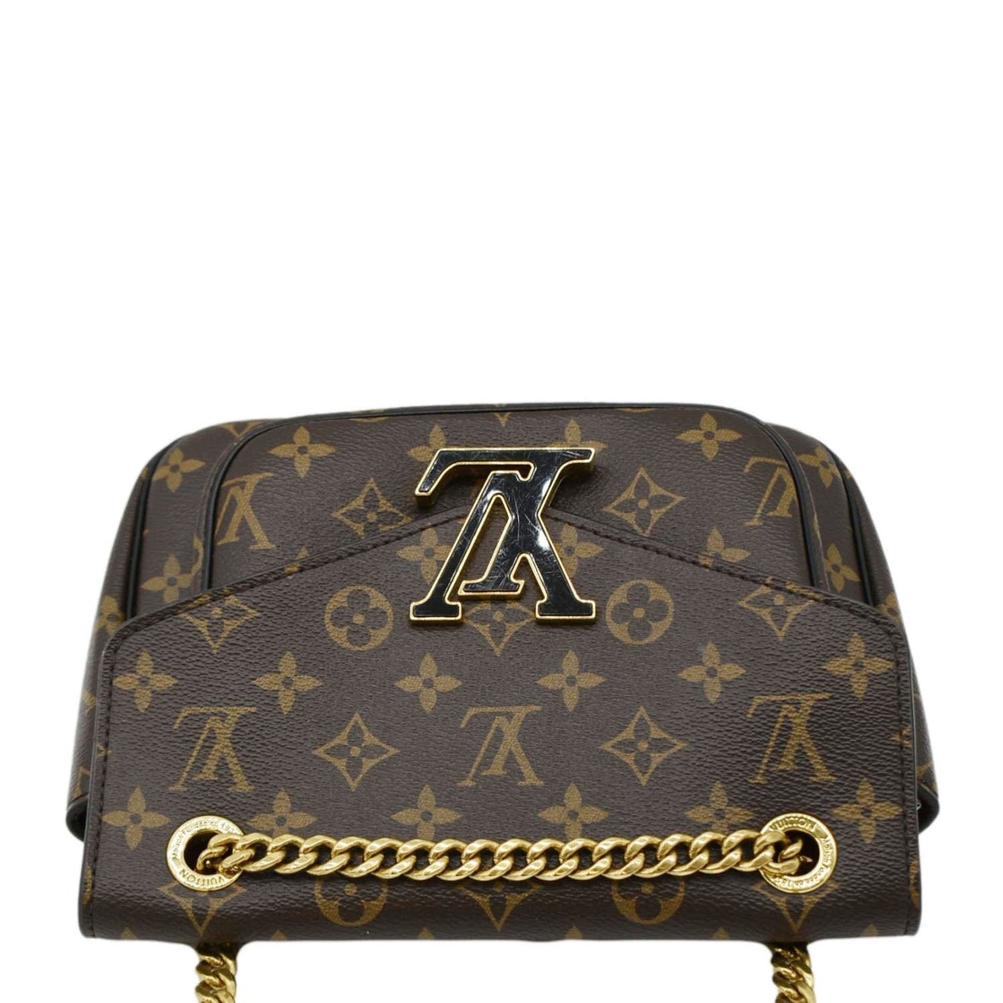 LOUIS VUITTON Passy NM Monogram Canvas Shoulder Bag Brown