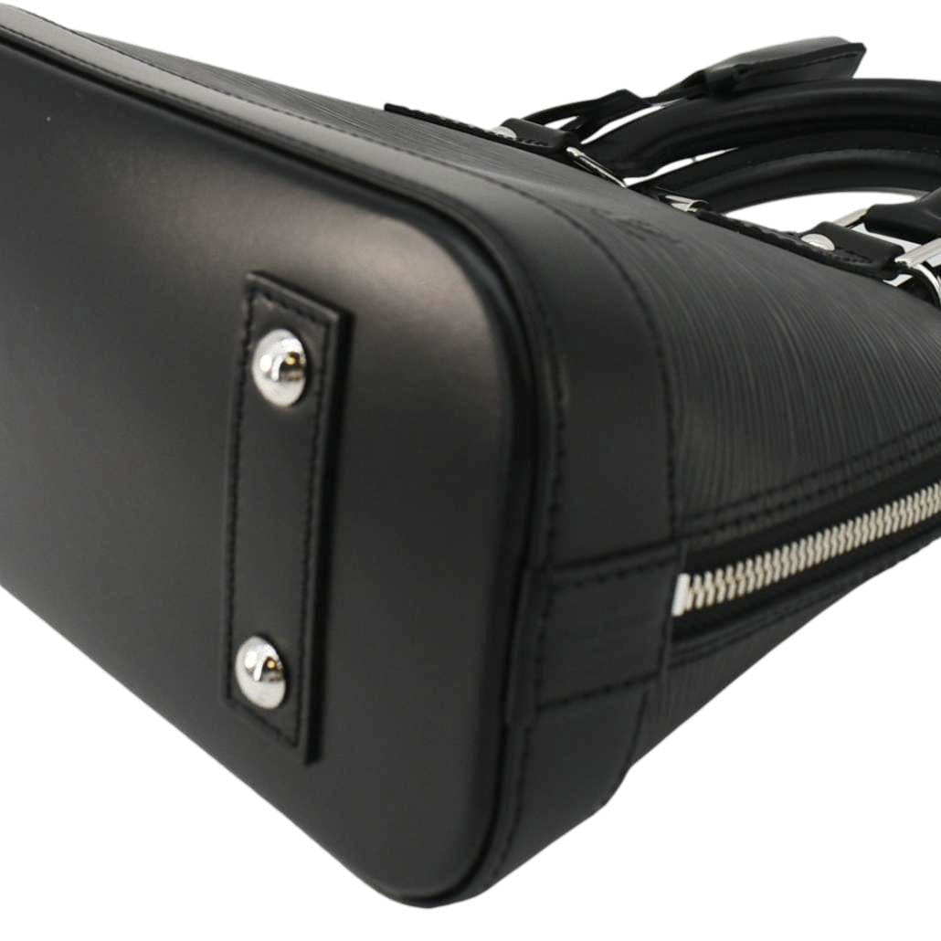 LOUIS VUITTON Alma BB Epi Leather Satchel Bag Black