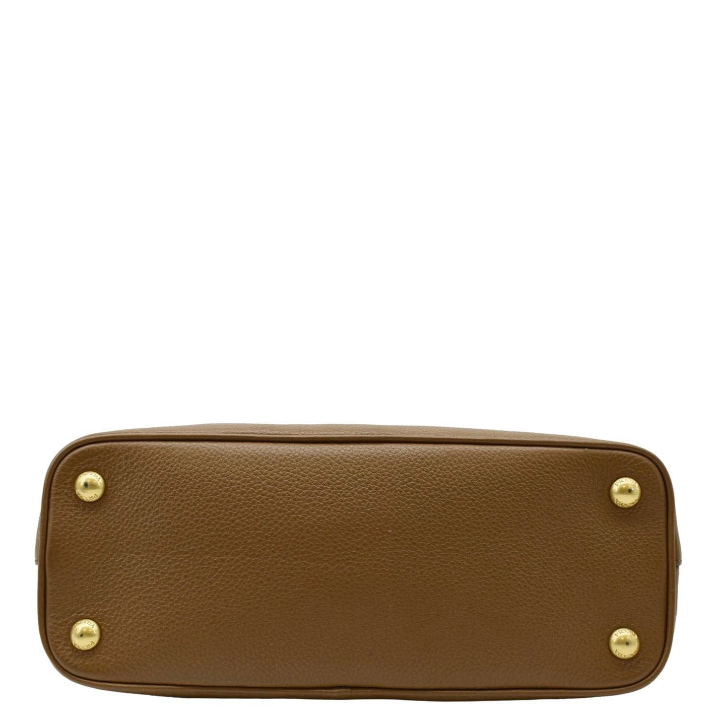PRADA Vitello Daino Leather Tote Bag Brown