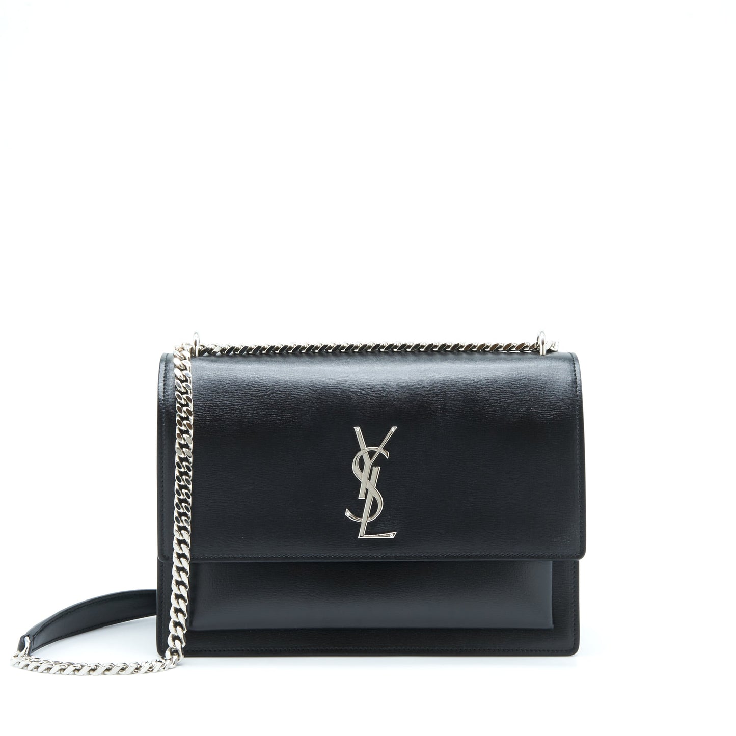 Saint Laurent/ Medium Sunset Purse Calfskin Black