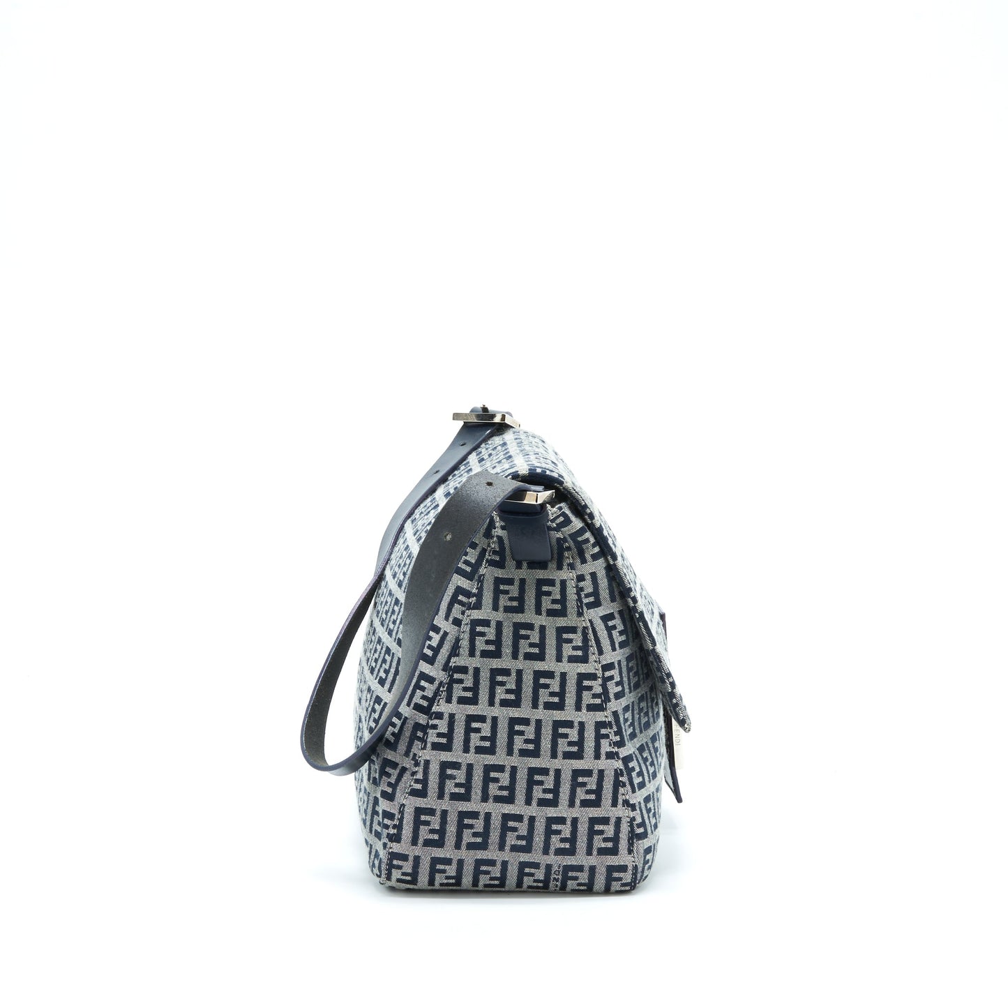 Fendi Vintage Baguette Should Purse Fabric Black/Grey