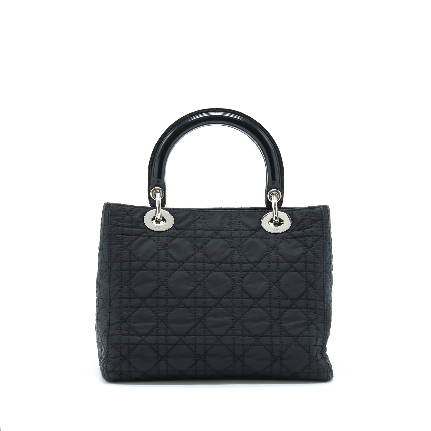 Dior Vintage Medium Lady Dior Nylon/Fabric Black