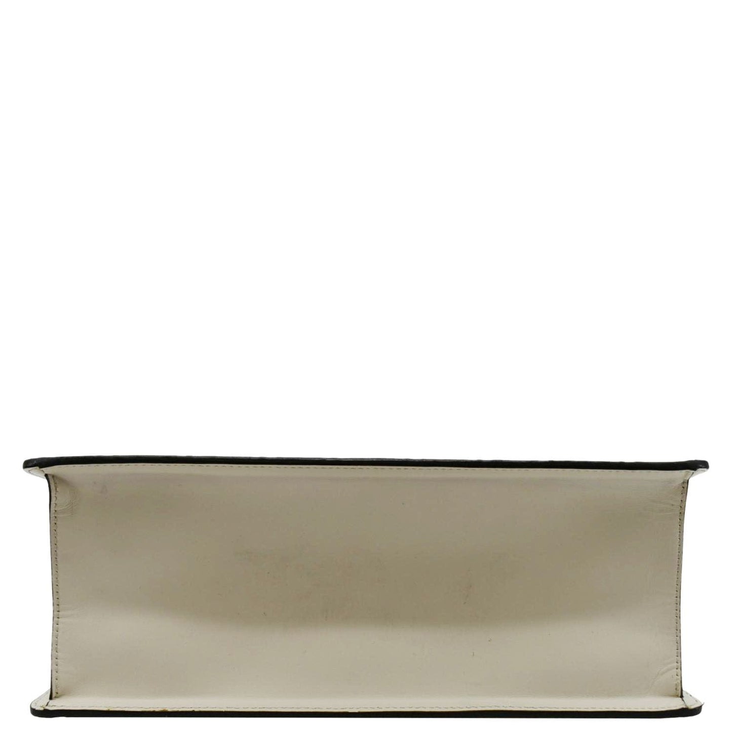GUCCI Sylvie Medium GG Signature Leather Top Handle Shoulder Bag Off White 431665