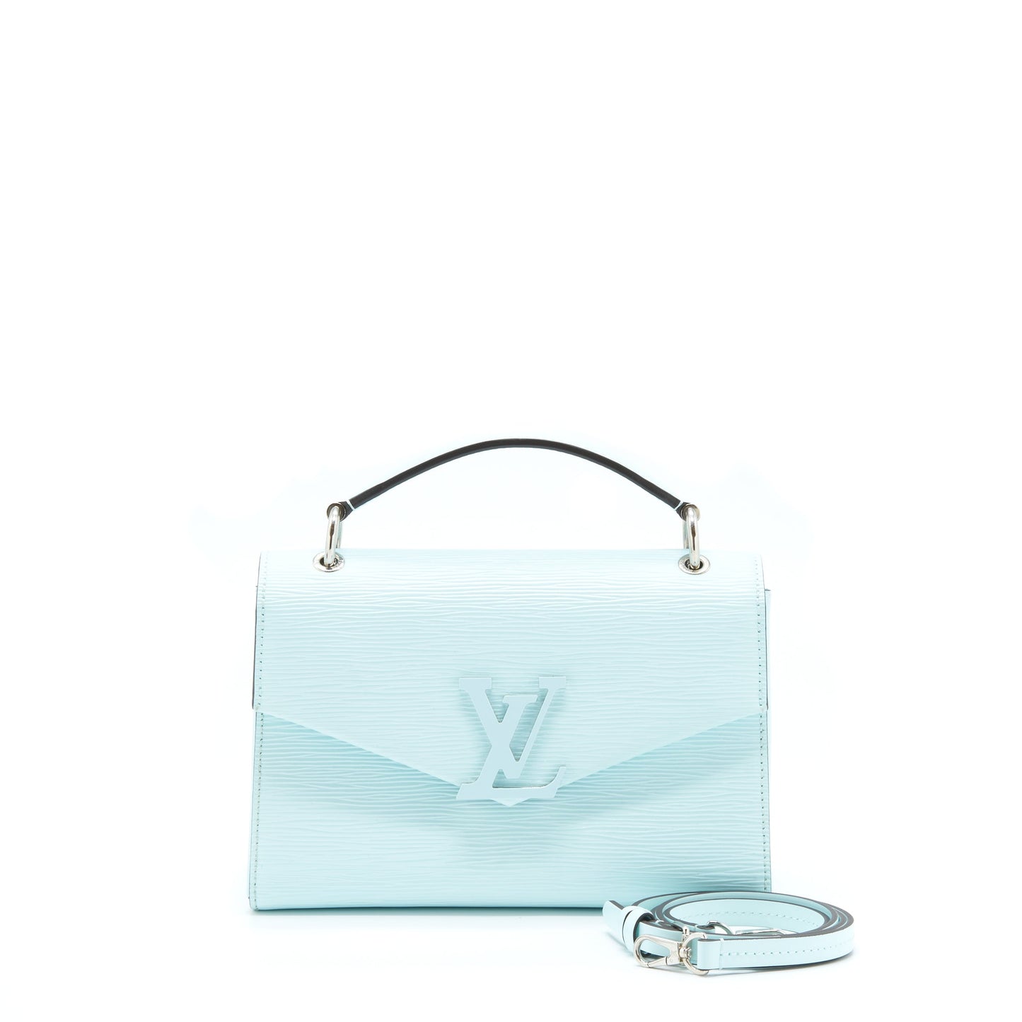 Louis Vuitton Top Handle Flap Purse Epi Light Blue