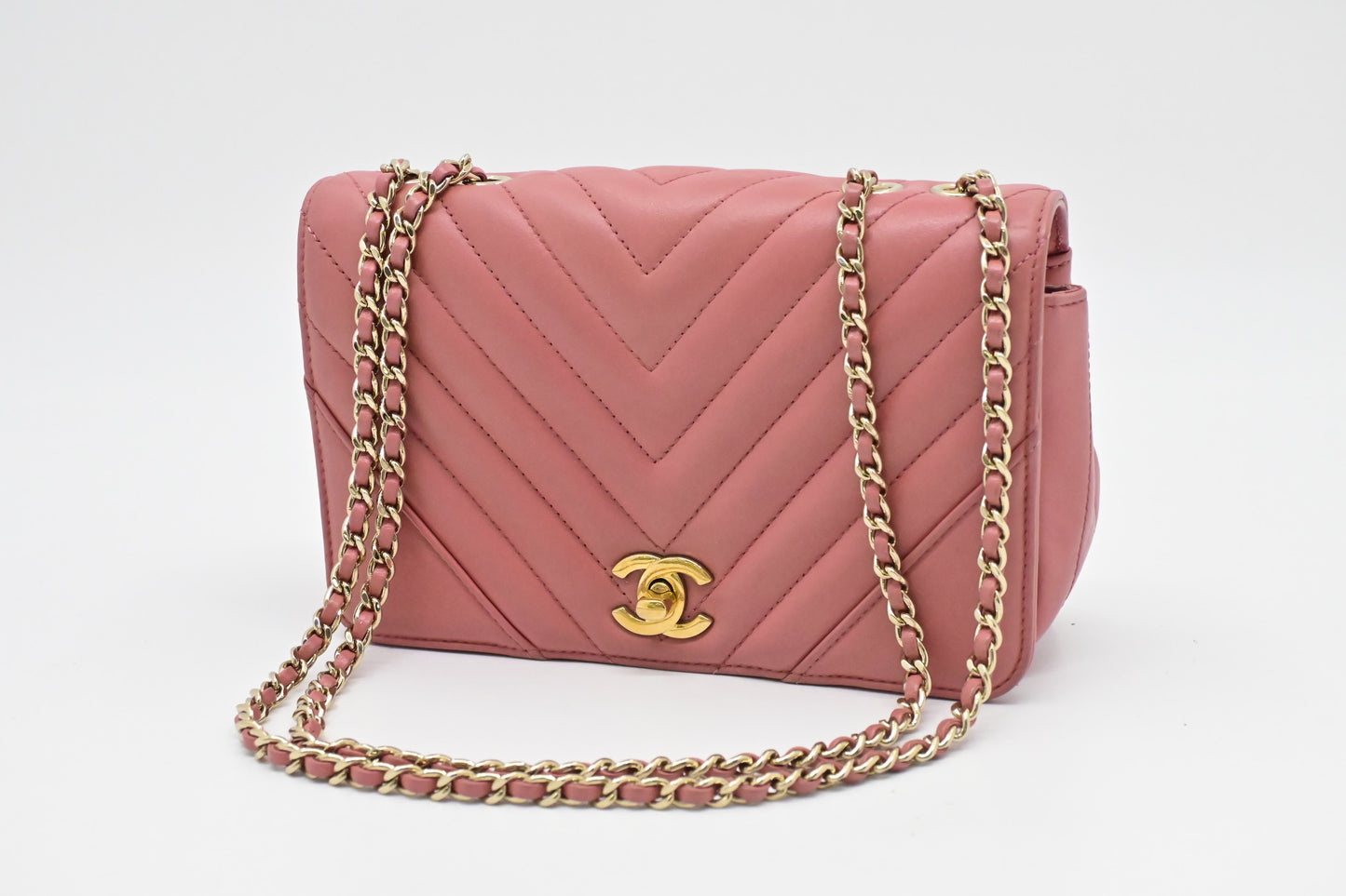 Chanel Small Statement Flap in Pink Leather