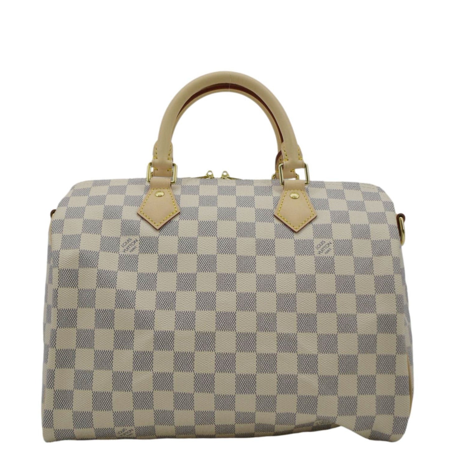 LOUIS VUITTON Speedy 30 Bandouliere Damier Azur Shoulder Bag White